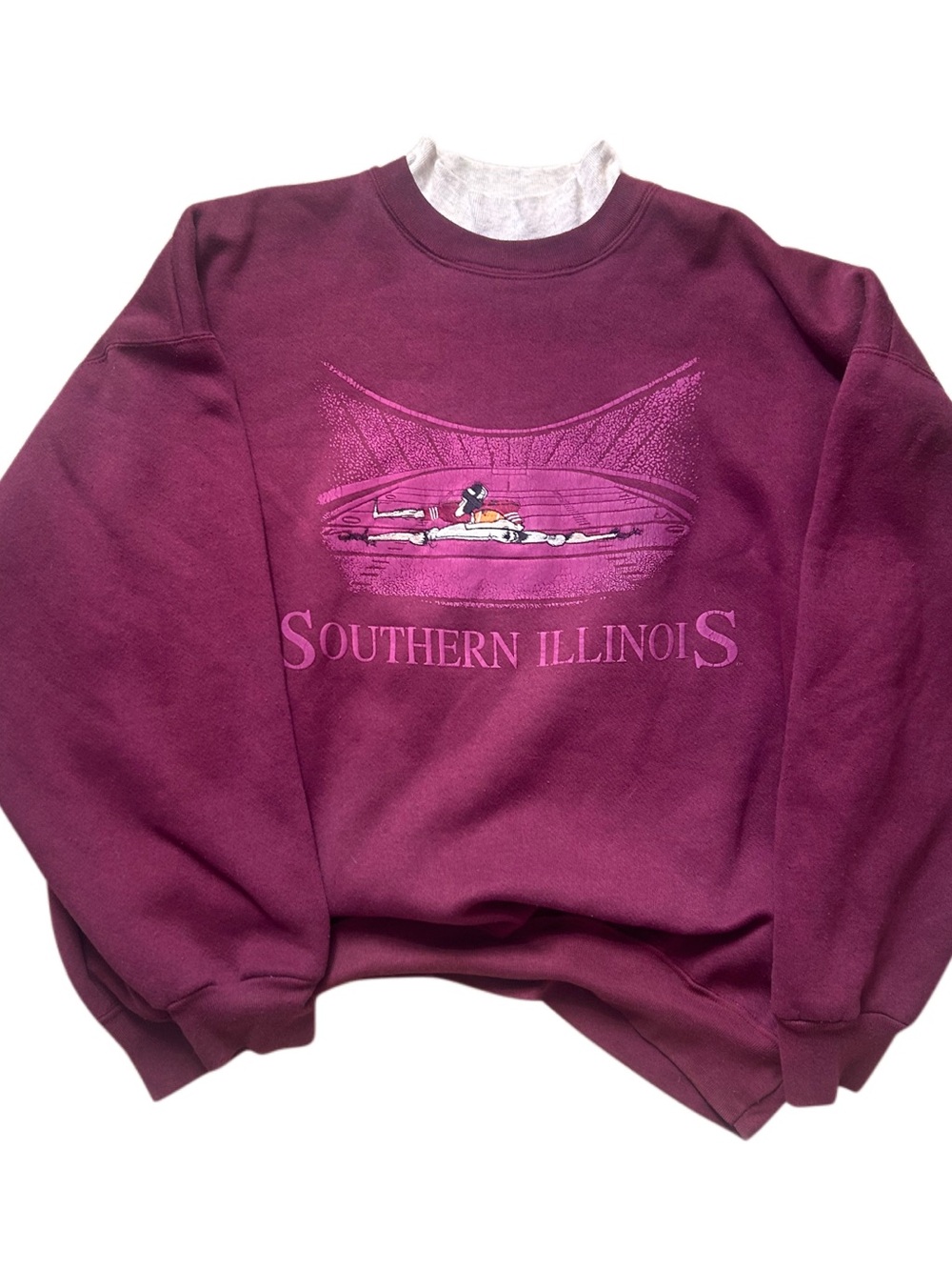 Southern Illinois Maroon Graphic Crewneck Sweatshirt - Unbranded
